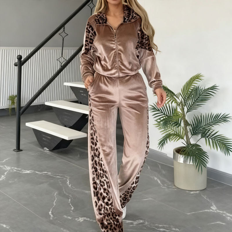 ✨ Leoparden-Homewear-Set mit Kontrastfarben