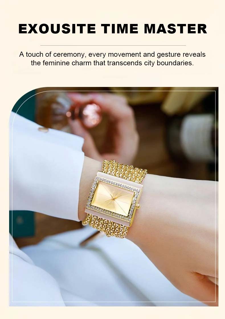 Damenuhr mit Diamantenbesatz und Quarzwerk