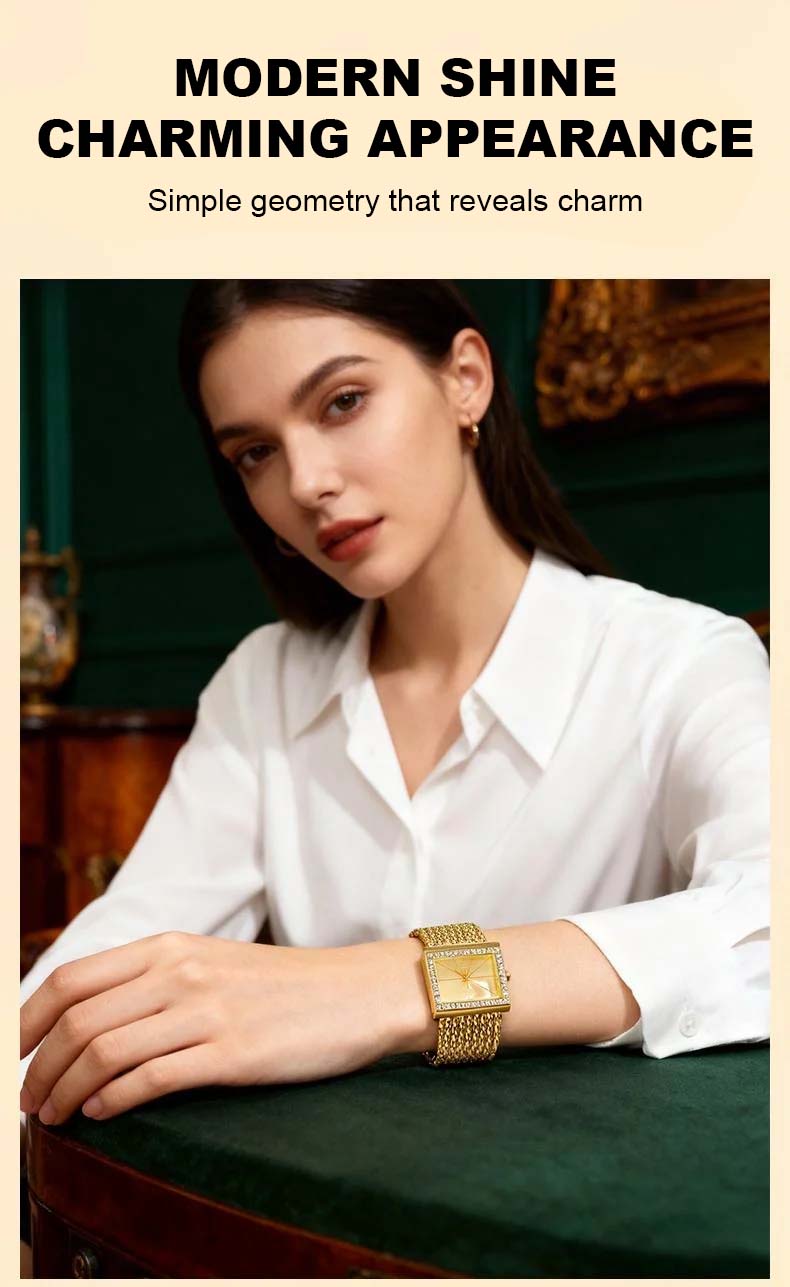 Damenuhr mit Diamantenbesatz und Quarzwerk