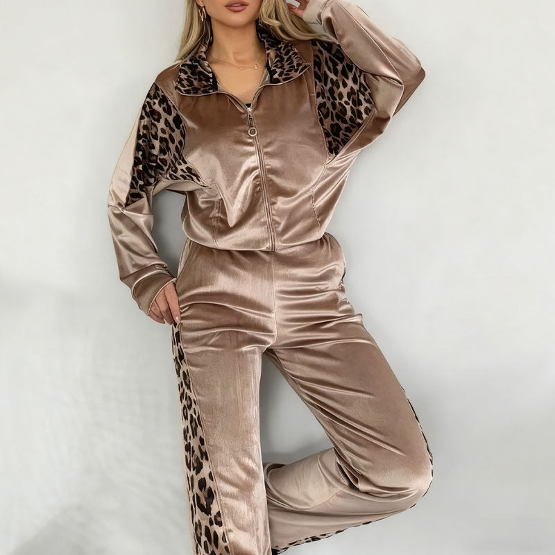 ✨ Leoparden-Homewear-Set mit Kontrastfarben