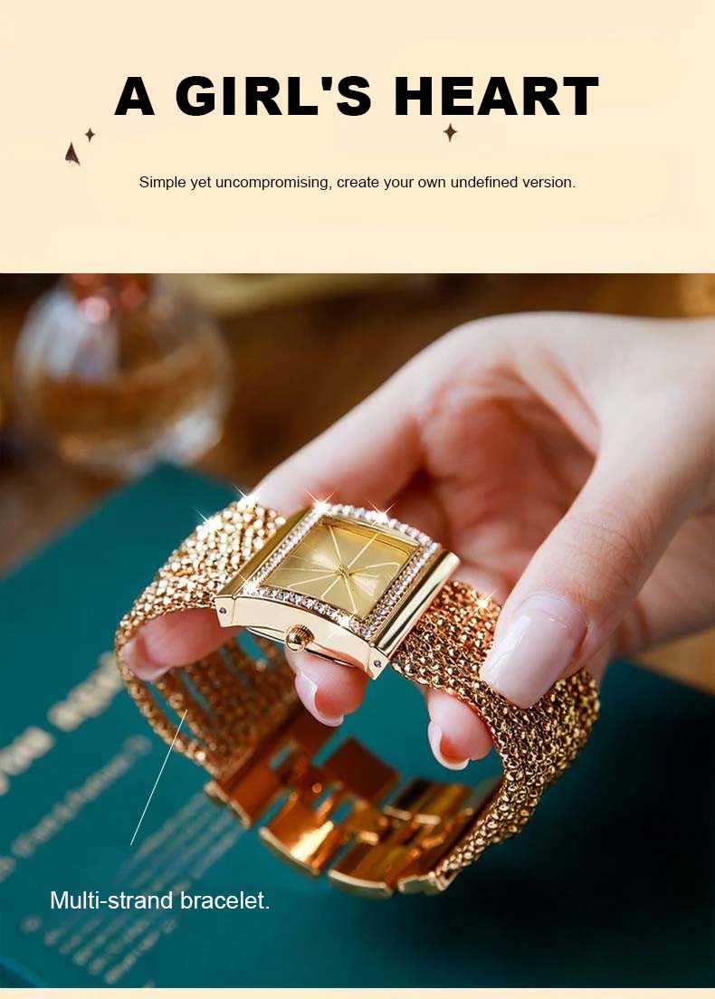 Damenuhr mit Diamantenbesatz und Quarzwerk