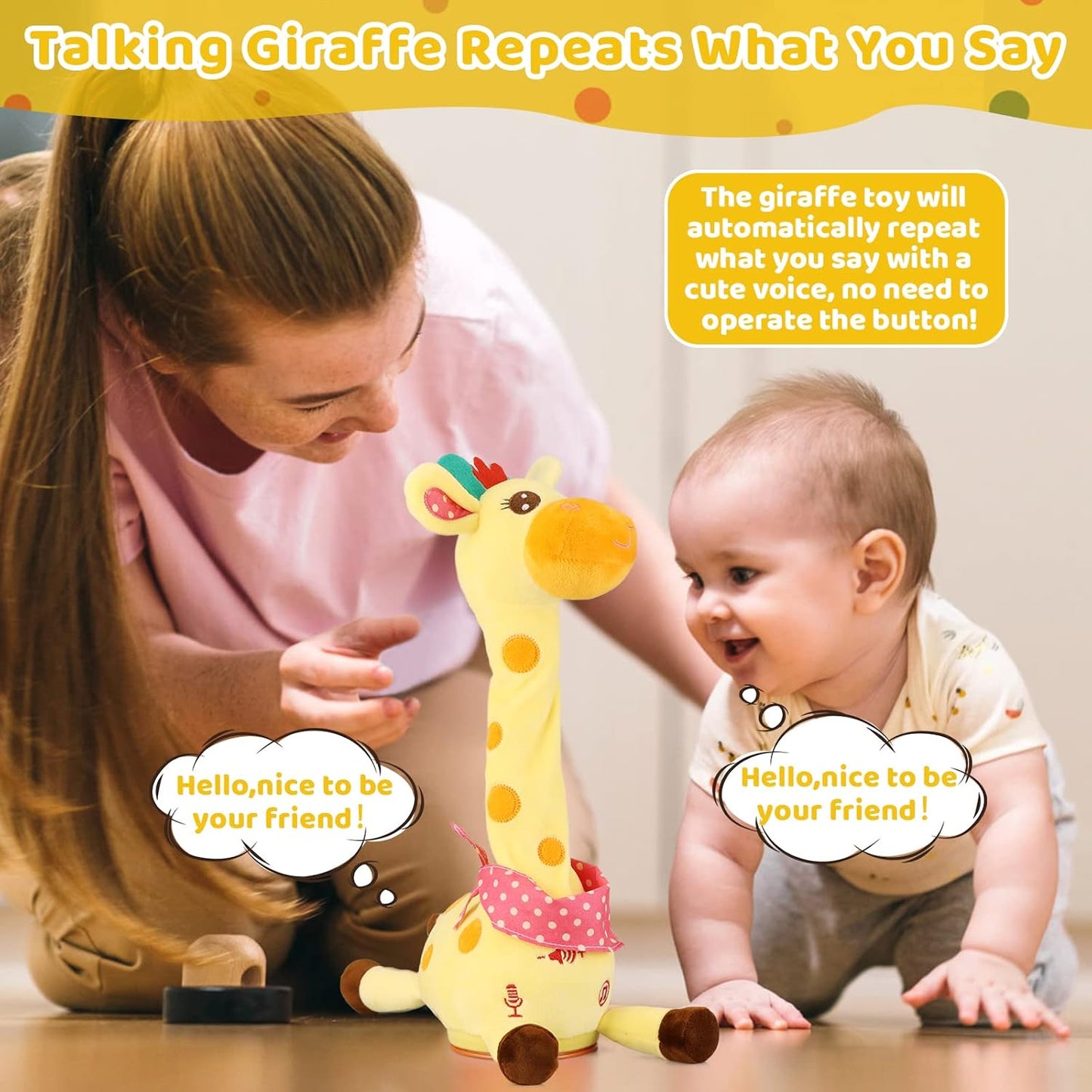 🎉 Bestseller-Musical-Giraffen-Spielzeug – singt, tanzt und wiederholt, was Sie sagen! 🦒🎵🗣️