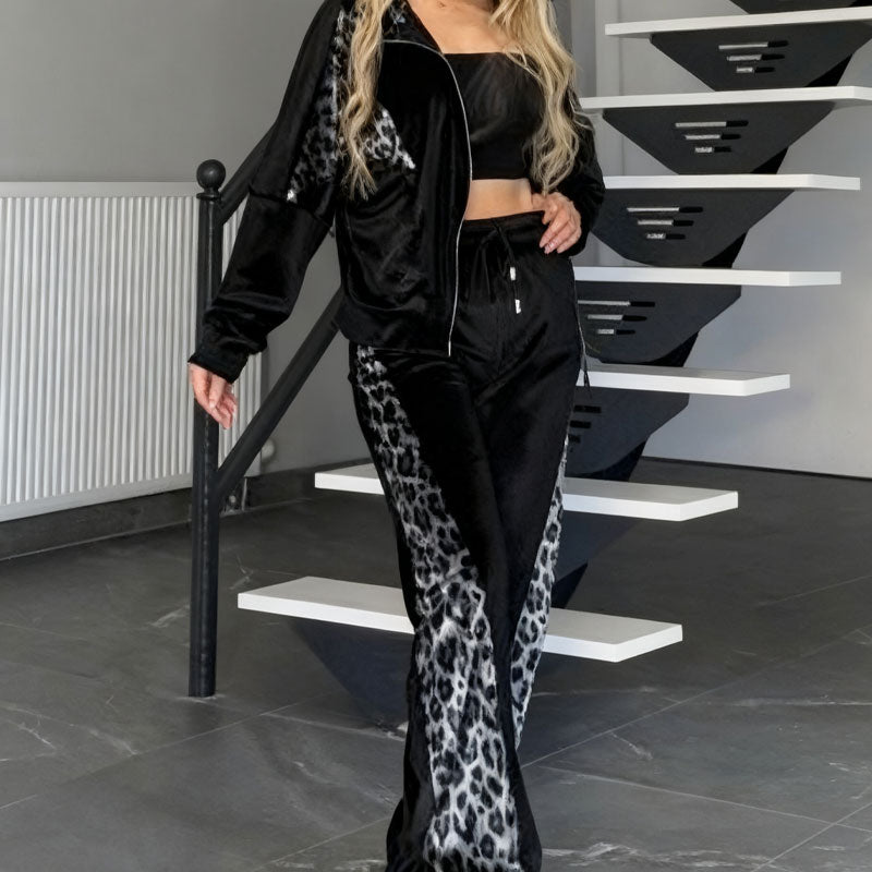 ✨ Leoparden-Homewear-Set mit Kontrastfarben