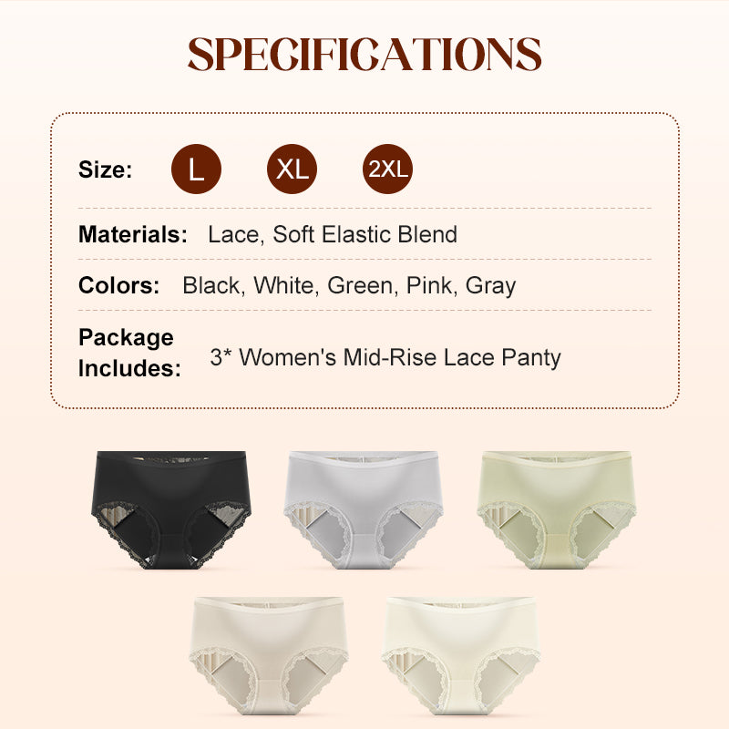 ⌛ Nur noch 3 Tage – 50 % auf alles! ⏰Damen-Softspitze-Mid-Rise-Slip