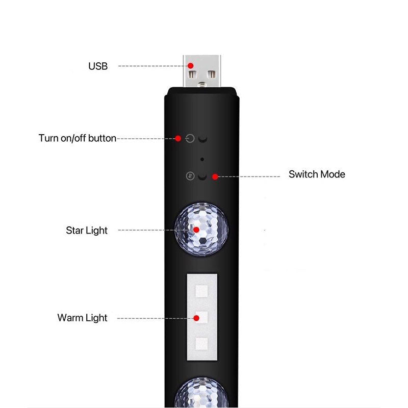Innenbeleuchtung für Autos USB-Aufladung Bunte LED-Dekorationsleuchten